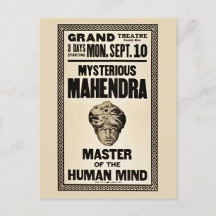 Mysterious Mahendra magician 1920s vintage Postcard