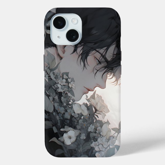 Mysterious Man and Flowers Case-Mate iPhone Case (Back)