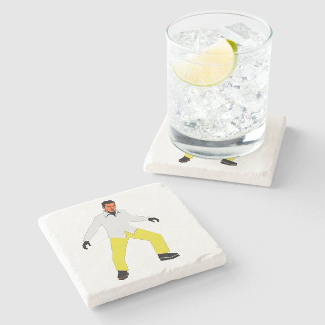 Mysterious man look stone coaster (Side)