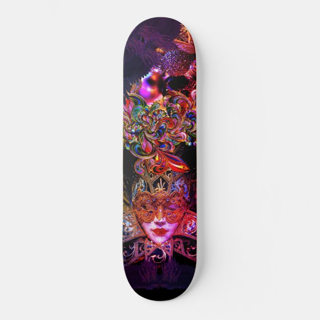 Mysterious Masquerade Ball Beauty 8 1/8 skateboard (Front)