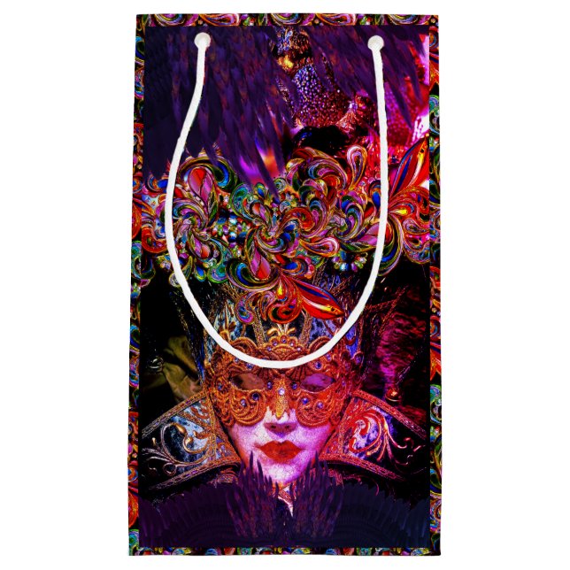 Mysterious Masquerade Ball Beauty mask Small Gift Bag (Front)