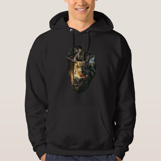 Mysterious Mystic Dark Owl For Men Women Owl Hoodie (Front)