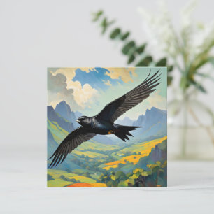 Mysterious Nomad: Colourful Swift Bird Portait  Thank You Card