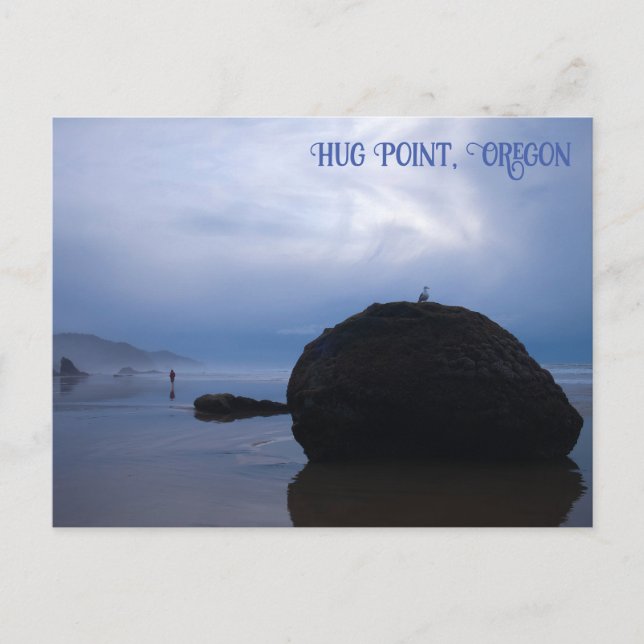 Mysterious Pacific Hug Point Beach Oregon Postcard (Front)