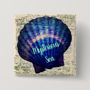 Mysterious Sea badge with a seashell