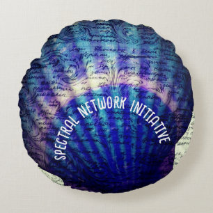 Mysterious Sea Spectral Network Round Cushion