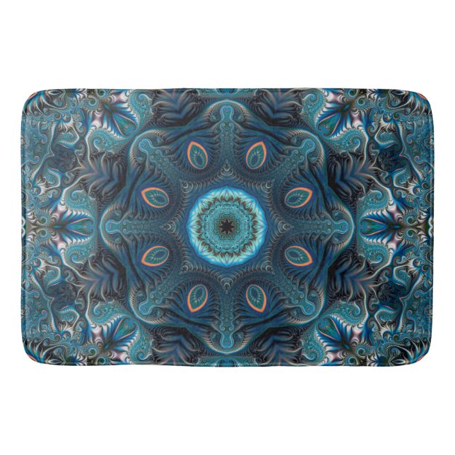 Mysterious space mandala bath mat (Front)