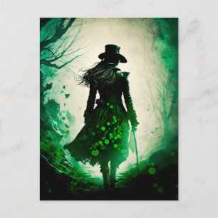 Mysterious St. Patrick's Day Dark Fantasy Holiday Postcard
