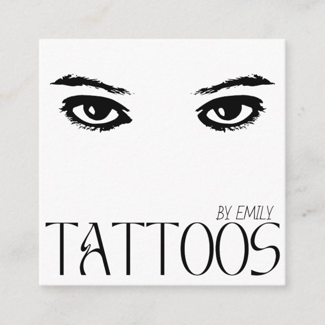 Mysterious Tattoo Salon Square Business Card (Front)