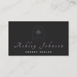 Mysterious Third Eye Logo Energy Healing Astrology Business Card