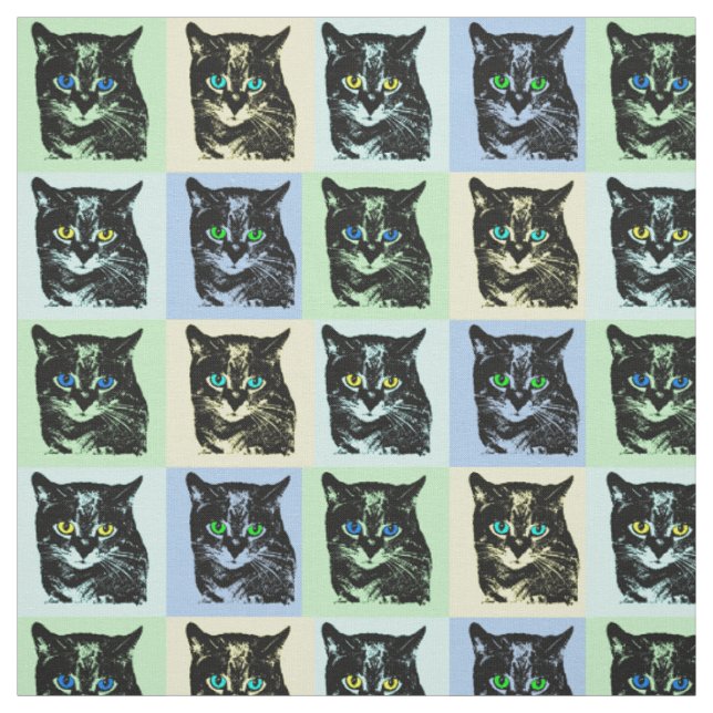 Mysterious Transparent Black Cat Fabric (Swatch)
