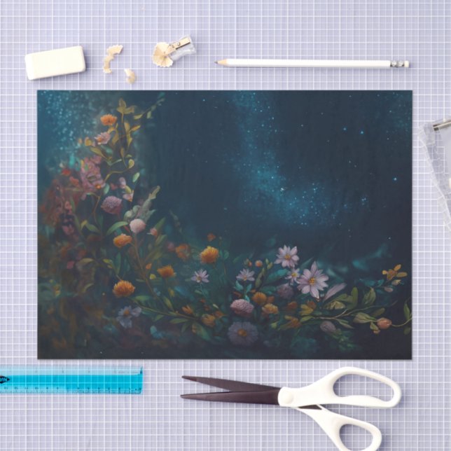 Mysterious Twilight, Moth Floral Companion  Tissue Paper (Craft)