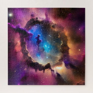 Mysterious unexplained cloud figure in universe jigsaw puzzle