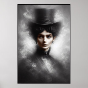 Mysterious Victorian Era Female Portrait Art Poster