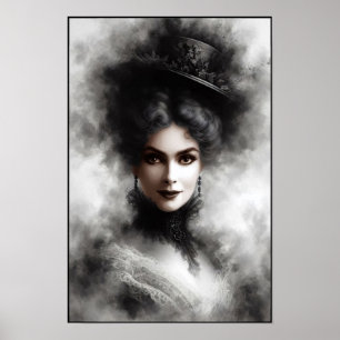 Mysterious Victorian Woman Portrait Art Poster