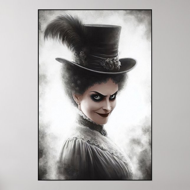Mysterious Victorian Woman Portrait Art Poster (Front)