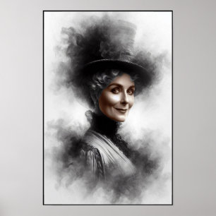 Mysterious Victorian Woman Portrait Art Poster