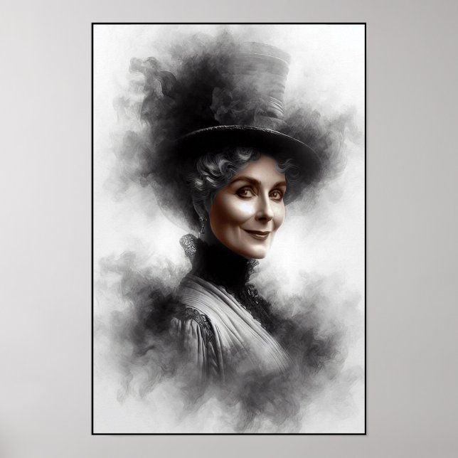 Mysterious Victorian Woman Portrait Art Poster (Front)