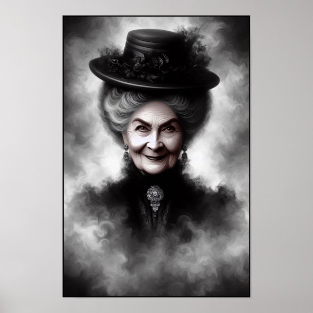 Mysterious Victorian Woman Portrait Art Poster (Front)