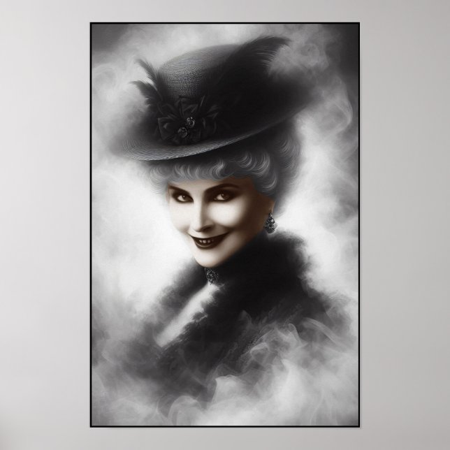 Mysterious Victorian Woman Portrait Art Poster (Front)