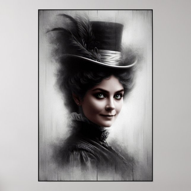 Mysterious Victorian Woman Portrait Art Poster (Front)