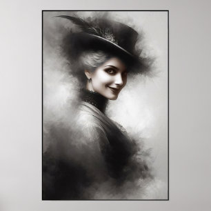 Mysterious Victorian Woman Portrait Art Poster