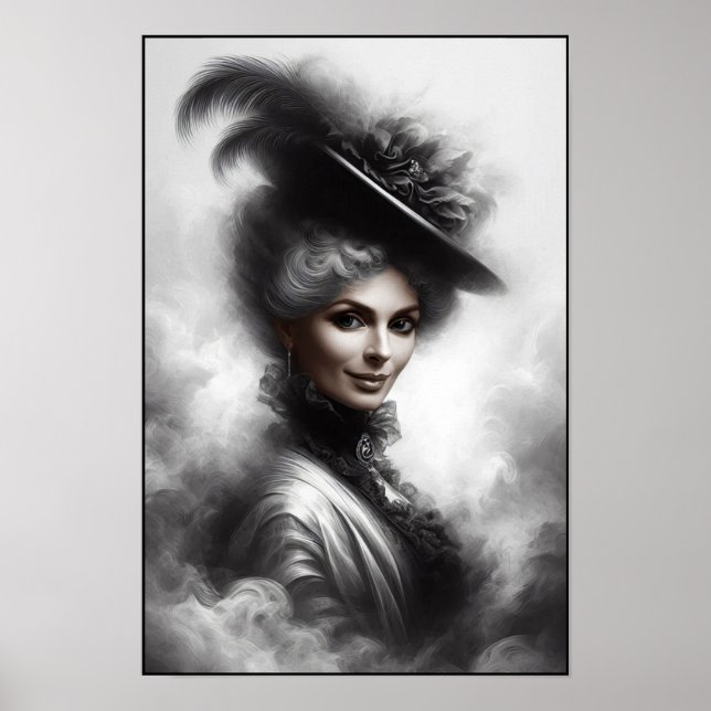 Mysterious Victorian Woman Portrait Art Poster (Front)