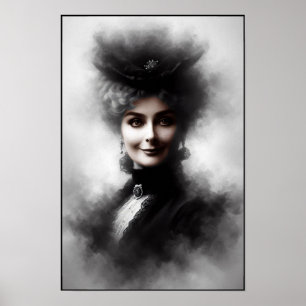 Mysterious Victorian Woman Portrait Art Poster