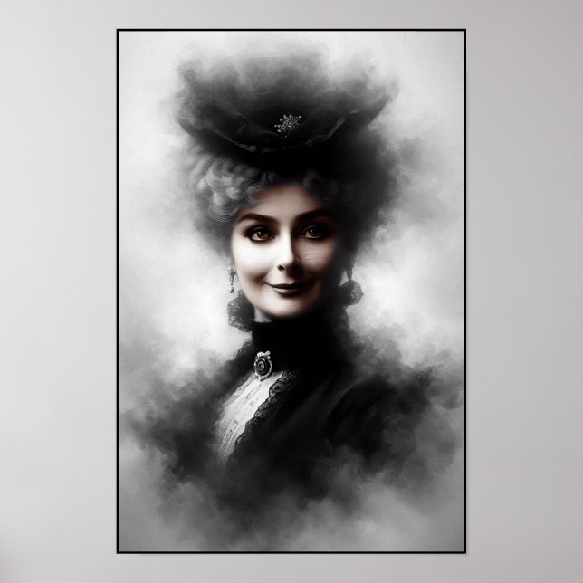 Mysterious Victorian Woman Portrait Art Poster (Front)