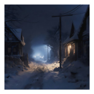 Mysterious Winter Village Photo Print