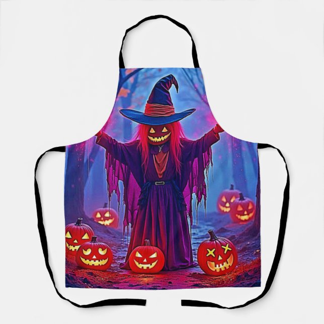 Mysterious Witch in Enchanted Woods Design Apron (Front)
