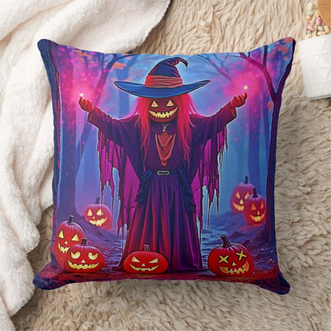 Mysterious Witch in Enchanted Woods Design Cushion (Blanket)