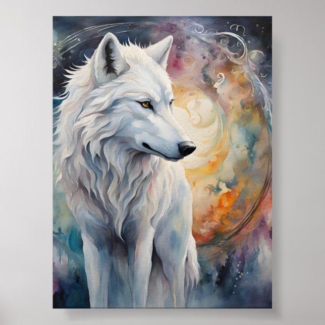 Mysterious Wolf in the Magic of Colours Poster (Front)