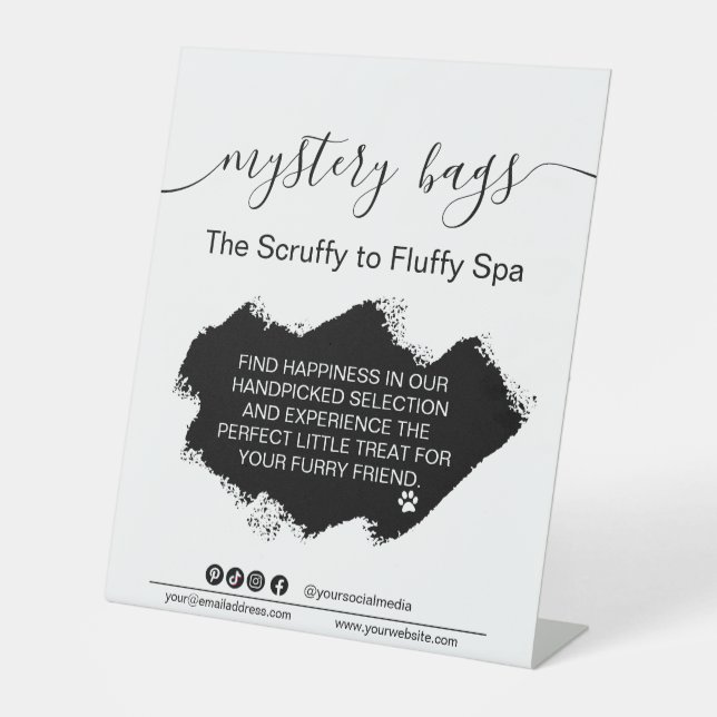 Mystery Bags for Client Dog Grooming Business Sign (Front)