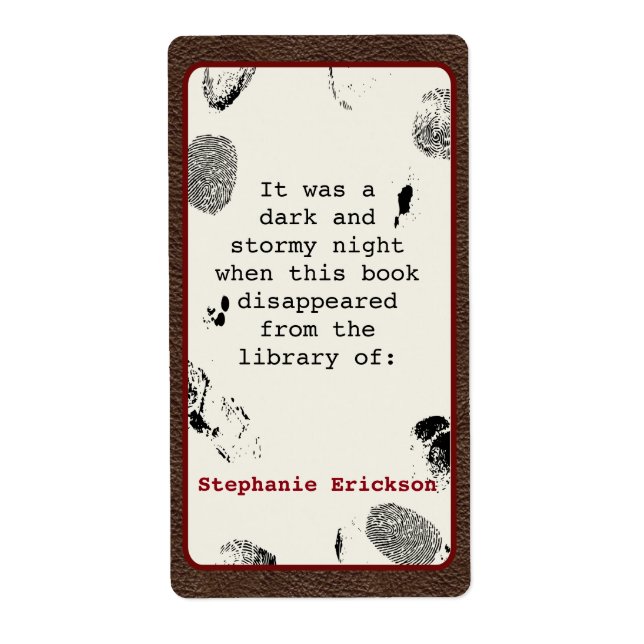 Mystery Book Label Design (Front)