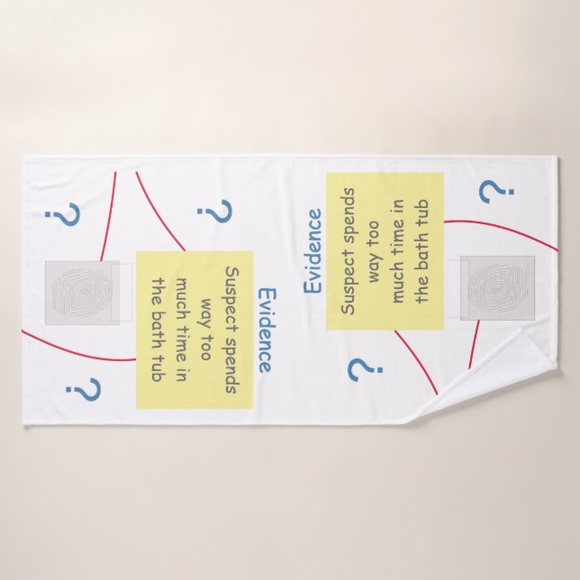 Mystery Crime Solving Evidence Board Bath Towel (Bath Towel)