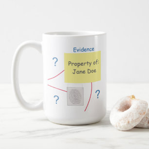 Mystery Crime Solving Evidence Board Coffee Mug