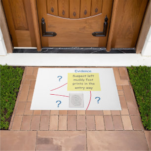 Mystery Crime Solving Evidence Board Doormat