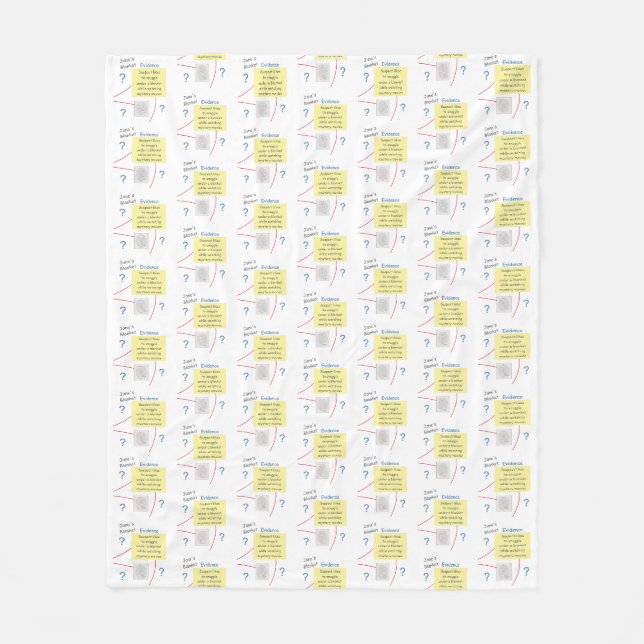 Mystery Crime Solving Evidence Board Fleece Blanket (Front)