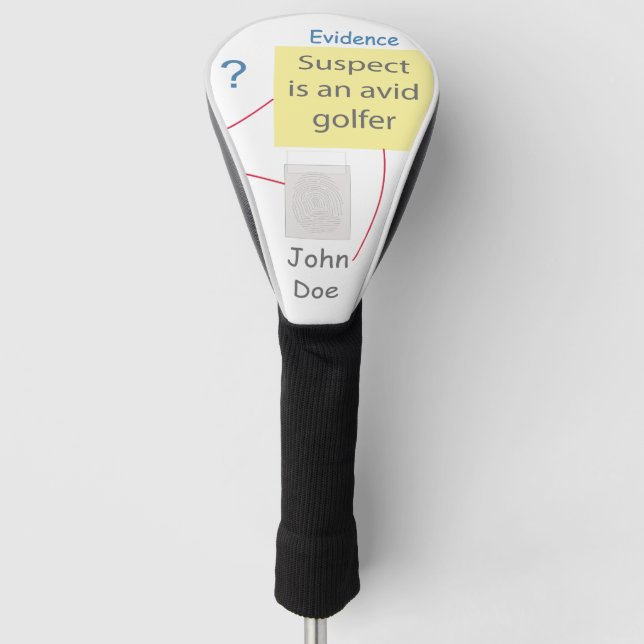 Mystery Crime Solving Evidence Board Golf Head Cover (Front)