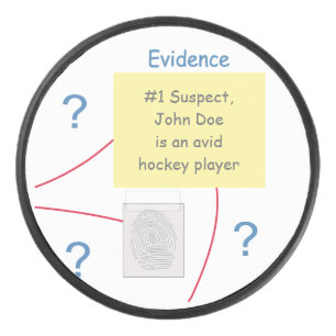 Mystery Crime Solving Evidence Board Hockey Puck