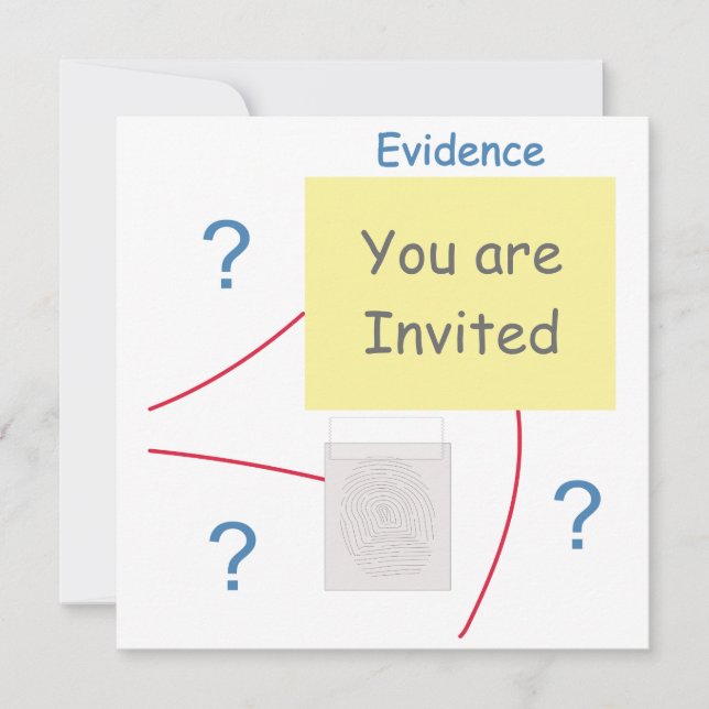 Mystery Crime Solving Evidence Board Invitation (Front)