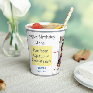 Mystery Crime Solving Evidence Board Paper Cups