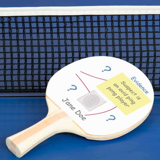 Mystery Crime Solving Evidence Board Ping Pong Paddle (Insitu)