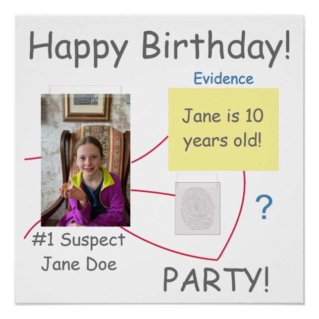 Mystery Crime Solving Evidence Board Poster (Front)