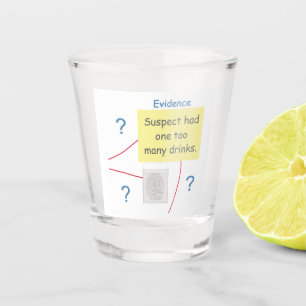 Mystery Crime Solving Evidence Board Shot Glass