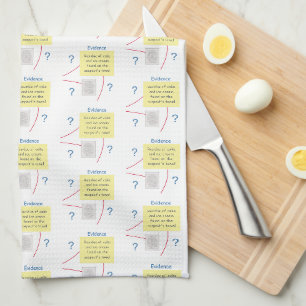 Mystery Crime Solving Evidence Board Tea Towel