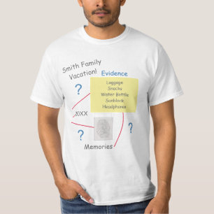 Mystery Crime Solving Evidence Board Vacation T-Shirt