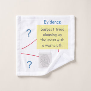 Mystery Crime Solving Evidence Board Wash Cloth