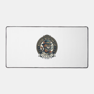 Mystery Detective Cat Cat Graphic Tee Art - Myster Desk Mat